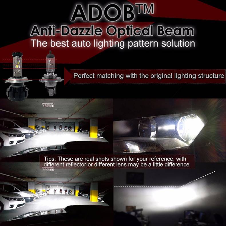 CNSUNNYLIGHT Super Bright Car LED Headlight Kit H4 H13 9007 Hi/Lo H7 H11 9005 9006 w/ XHP50 Chips