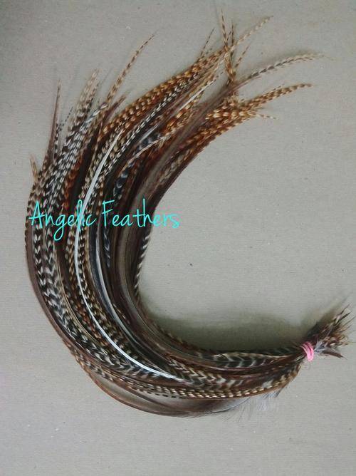 black & white natural feather hair extensions