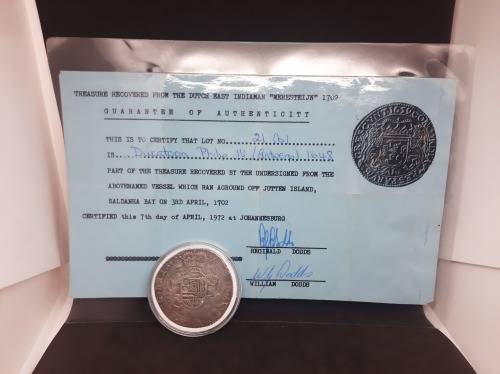 Shipwreck Coin (1648) Recovered 1702 Certified 07/04/1972