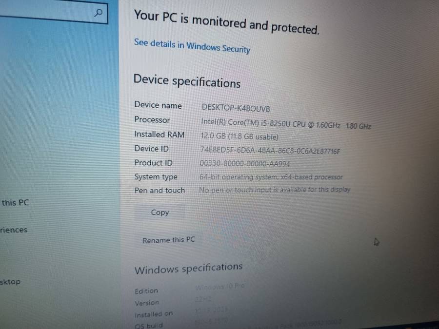 **EXCELLENT**LENOVO T580**8th GEN i5**12GB DDR4**256 SSD**