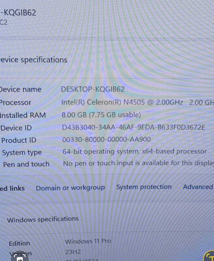 Intel nuc 11 micro pc, 128gb, nvme ssd, 8 Gb ram