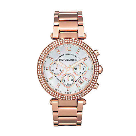 MICHAEL KORS Parker Rosegold Chronograph Ladies Dress Watch"HOT HEW ITEM!!!"