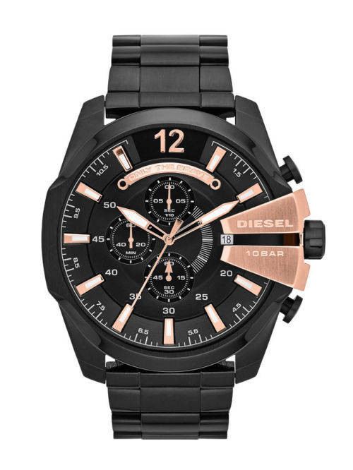 DIESEL Mega Chief Chronograph Black/Gold Gents Quartz Watch"GREAT WATCH,BETTER PRICE!!"
