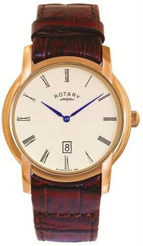 NEW MENS ROTARY BALTIMORE Brown Leather Stainless Steel Watch