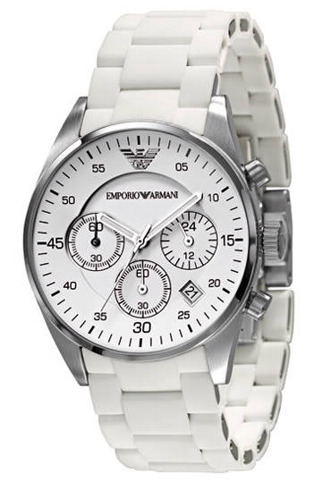 *NEW* EMPORIO ARMANI White Ladies Chronograph Watch**NEW ARRIVAL**