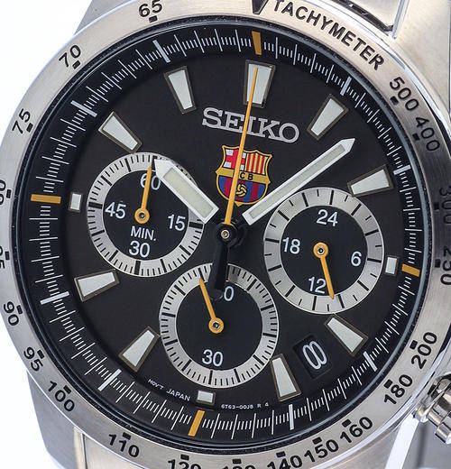 Latest SEIKO *Barcelona FC*Tachymeter Chronograph Gents Watch(LIMITED EDITION)