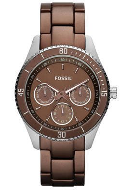 FOSSIL Stella Day/Date Brown Alluminium Ladies Watch**STUNNING TIMEPIECE!!!**