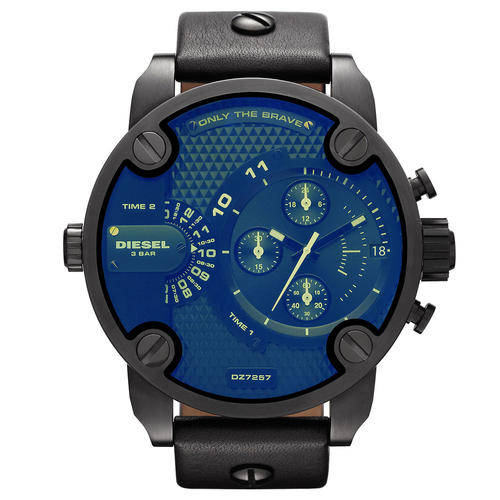 New DIESEL (LITTLE DADDY) Black Leather Chronograph Gents Watch ** MADNESS SALE!!**