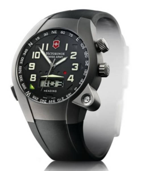 Victorinox Swiss Army ST 5000 L Digital Compass Black Dial Rubber Strap Men's Watch