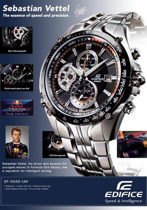 Casio Edifice EF-543"Sebastian Vettel" Chronograph Mens Watch**RARE ITEM**