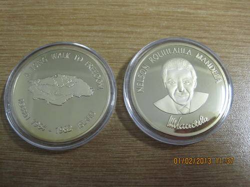 **MANDELA ROBBEN ISLAND COIN**GOLD PLATED**