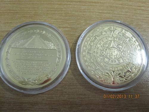 **MAYAN CALENDER ON A MEDALLION**GOLD PLATED