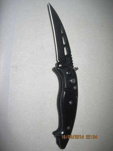 **POCKET KNIFE**BUTTON FLICK**BLACK**