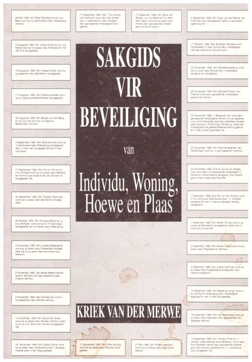 Sakgids vir Beveiliging van Individu, Woning, Hoewe en Plaas deur Kriek van der Merwe (Signed)