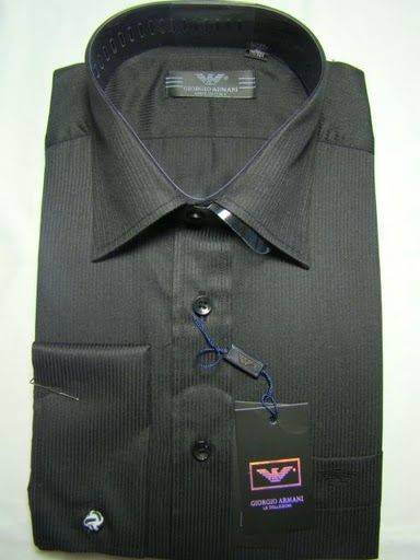 Giorgio Armani men's shirt size M black on cufflinks