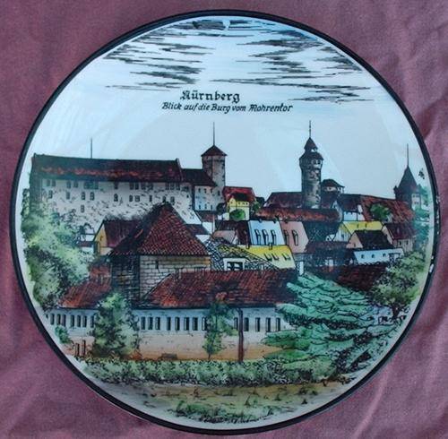 NÃ¼rnberg Wall Plate "Blick auf die Burg vom Mohrentor" - "View of the Castle of mohrentor" 1960s