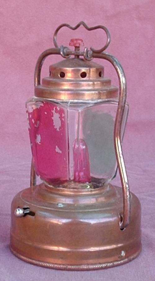 Minature battery operated lamp - Copper & Glass - Butterfly - Made in Hong Kong - 1960s(?)