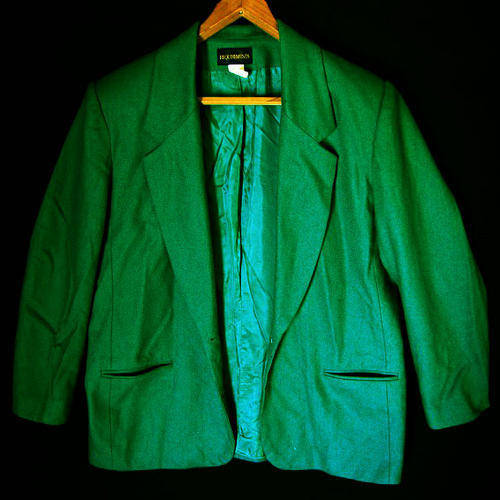 Ladies Forest Green 100% Wool Winter Jacket (Sizd 38)