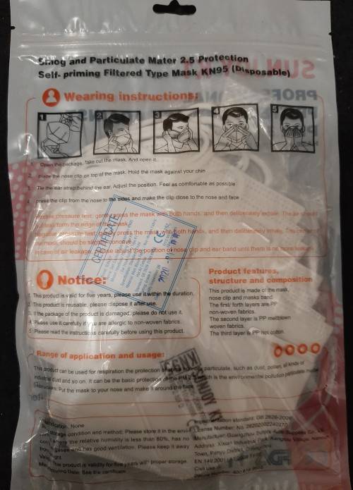 Premium Quality 5 Layer KN-95 Face Mask (10 Pack)