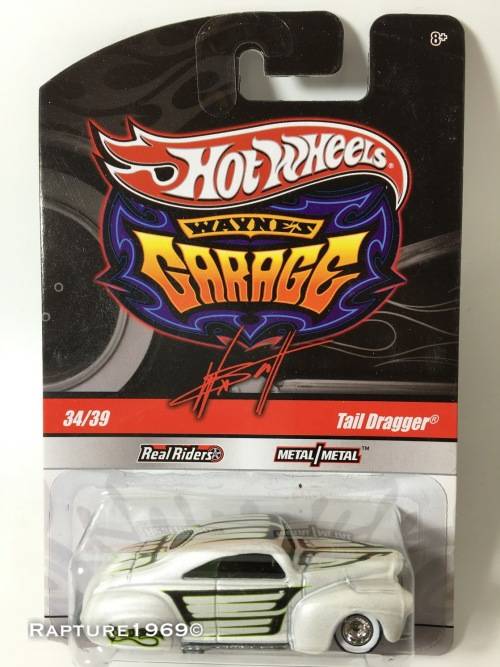 Hot Wheels-Tail Dragger-2010 Hot Wheels Garage Series #34 of 39 Wayne's Garage-White-Long Card-