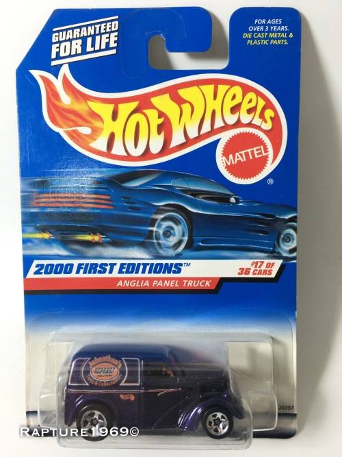 Hot Wheels-Anglia Panel Truck-2000 First Editions #17-Purple-Long Card-