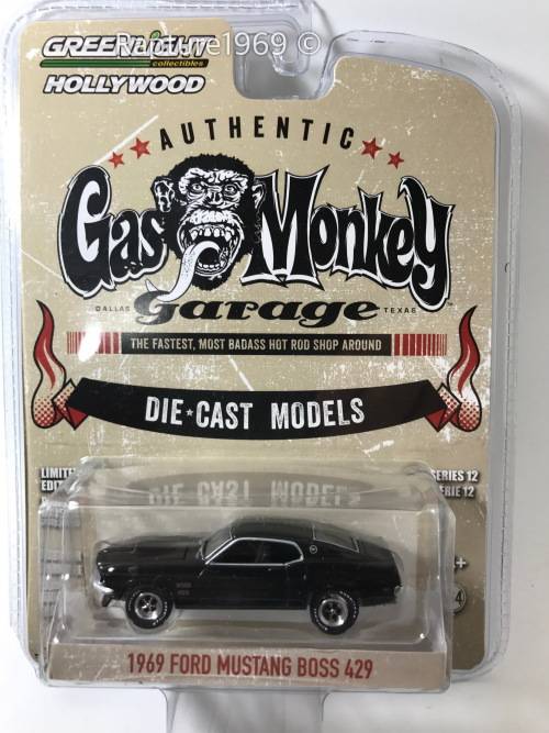 Greenlight - 1969 Ford Mustang Boss 429 - Greenlight Hollywood Gas Monkey Garage- Black