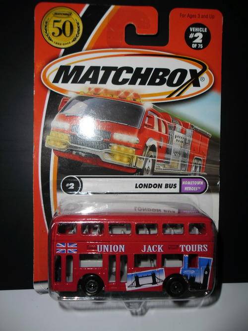 Matchbox London Bus Matchbox 02/75 (50 Anniversary) (mint on Long Card)