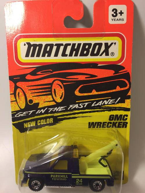 Matchbox 1995 - GMC Wrecker (Parkhill Towing) - Purple - Long Card