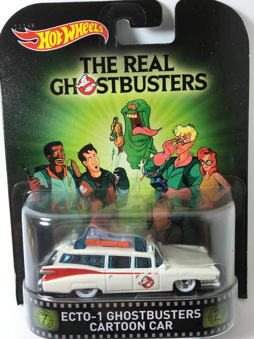 Hot Wheels - Ecto-1 Ghostbusters Cartoon Car - 2015 Entertainment Series-The Real Ghostbusters