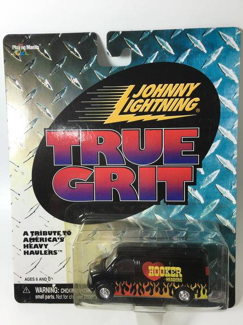 JL-GMC Panel Van-Johnny Lightning - True Grit-Black-Blister Pack-
