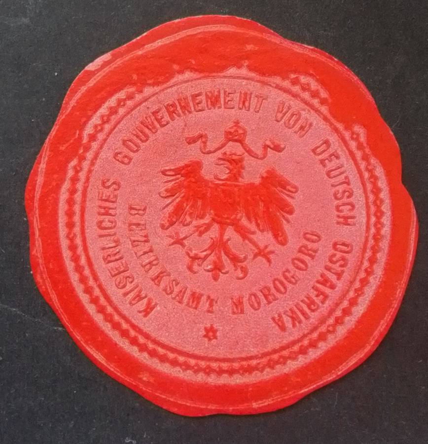 GERMAN colony ,Red east Africa seal in excellent condition