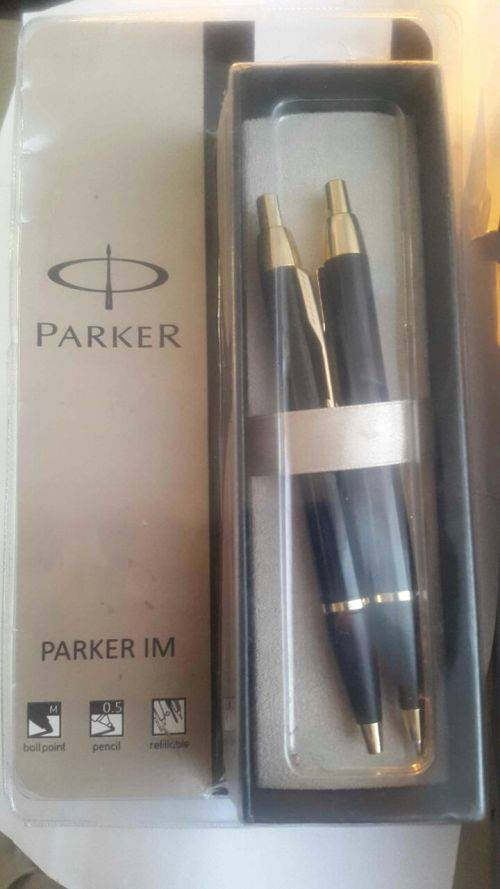 Parker  Black Gold Trim Pen IM and Pencil  Set - Brand new- sealed
