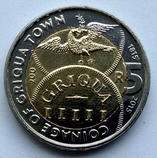 RSA  5 RAND 2015 GRIQUA TOWN  AU-UNC, Judge the Condition Yourself!!