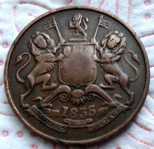 1835 East India Company Half Anna Coin