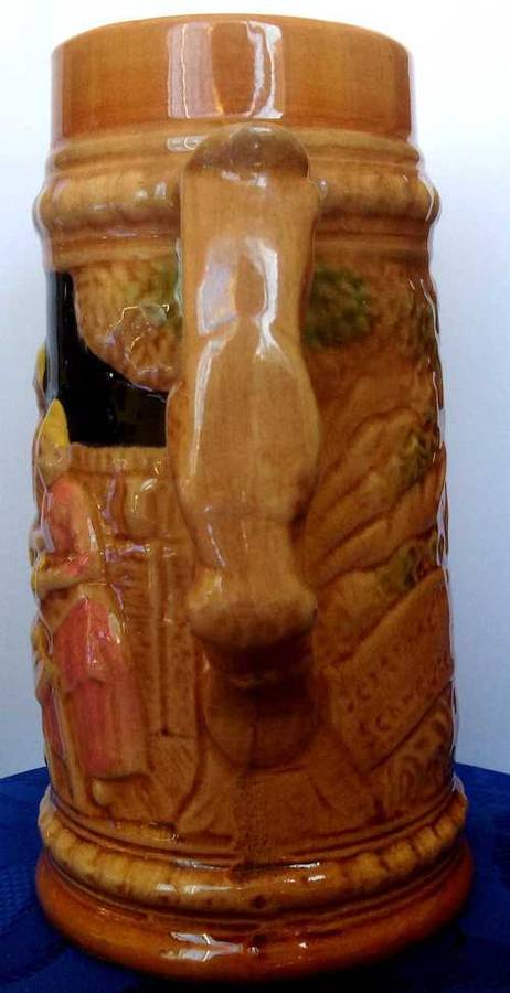 Large Brown Ceramic Stoneware Tankard