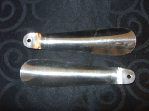 Vintage metal shoe horns x 2