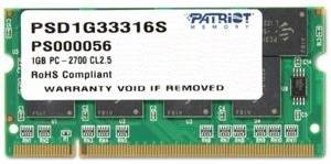 1GB DDR PC 2700 (DDR1) 333Mhz Patriot Laptop Ram /Memory