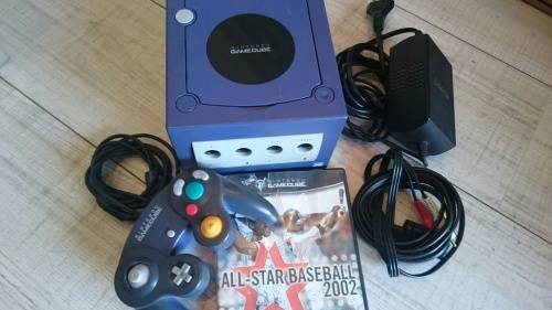 Purple NTSC GameCube Console + Original Controller + Game