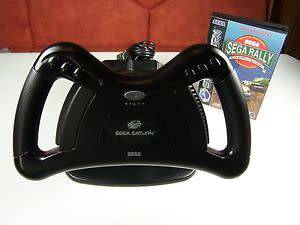 Sega Saturn Arcade Racer Steering Wheel + Sega Rally