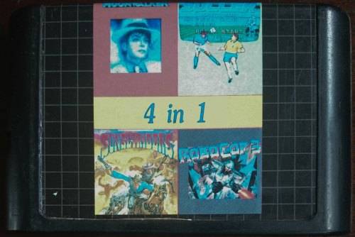 4 in 1 (Michael Jackson's moonwalker, Sunset riders, Robocop, Soccer) - Mega Drive (Bootleg) (Retro)