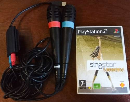 Singstar Legends + Singstar Mics (Red, Blue + Adapter) - PS2