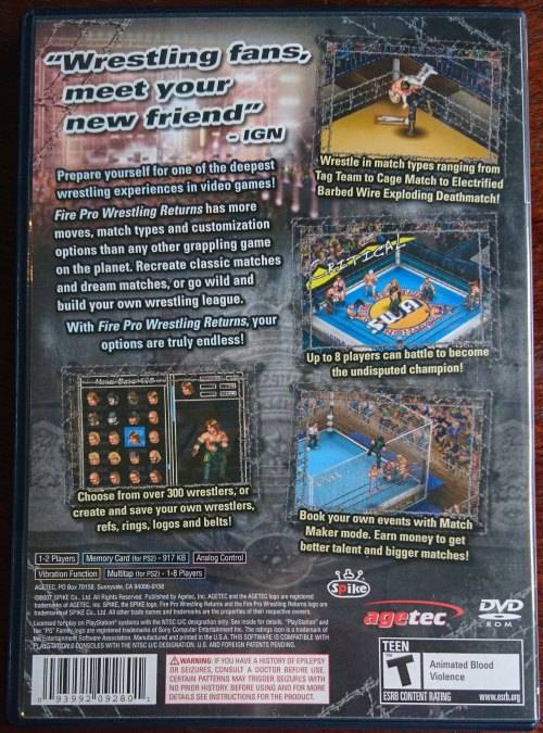 Fire Pro Wrestling Returns - PS2 (NTSC / American)