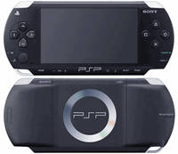Black PSP 1000 Series Console, charger, case
