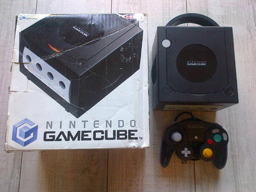 Boxed Black GameCube Console, accessories + game