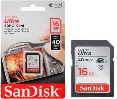 Sandisk Ultra 16GB Class 10 SDHC Memory Card