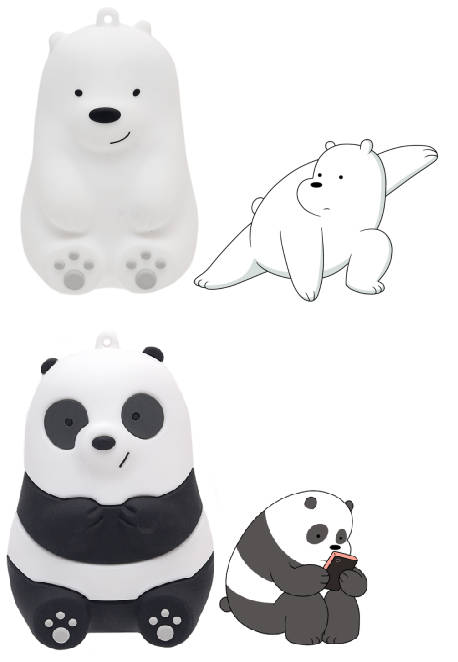 We Bare Bears Panda Ice Bear Powerbank - 6000 MAh
