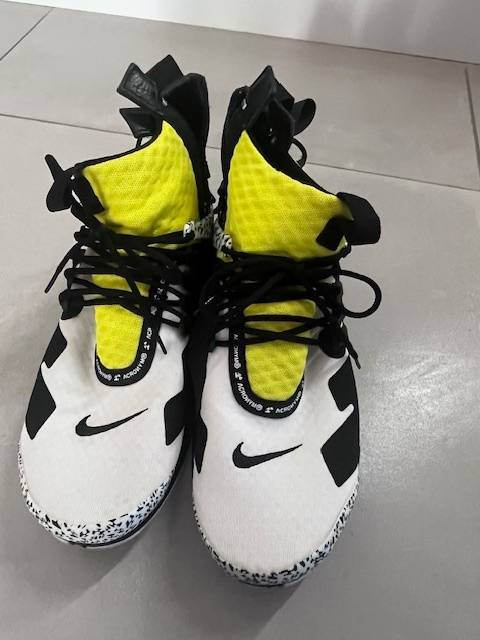 Nike ACRONYM X AIR PRESTO MID DYNAMIC YELLOW  MENS SIZE UK 9 - SECOND HAND - GOOD CONDITION