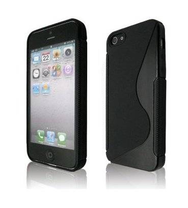 Iphone 5 Gel S-Line Cover - Black TPU + Free Screen Protector