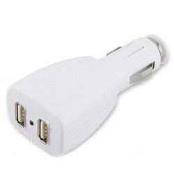 USB Dual Car Charger White  - Lighter Socket USB
