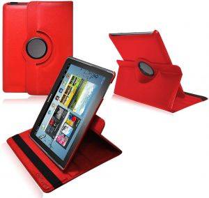 N8000 Rotating Red Cover for Samsung Galaxy Note 10.1"
